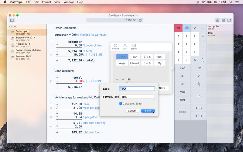 CalcTape 1.1.1 Multilingual Mac OS X