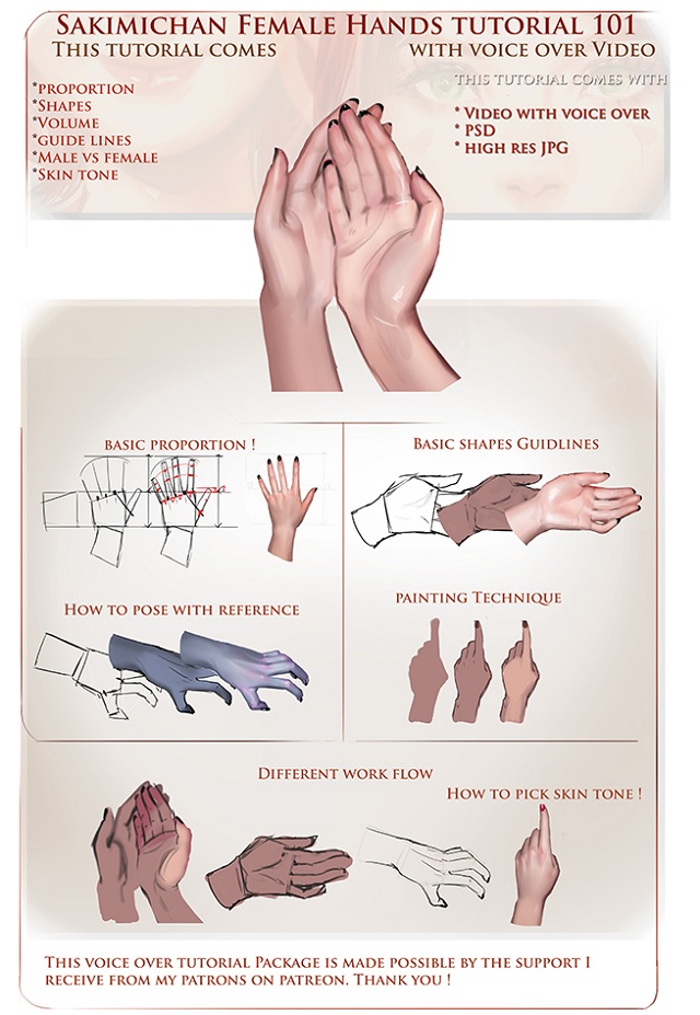 Female Hands Tutorial 101 by sakimichan