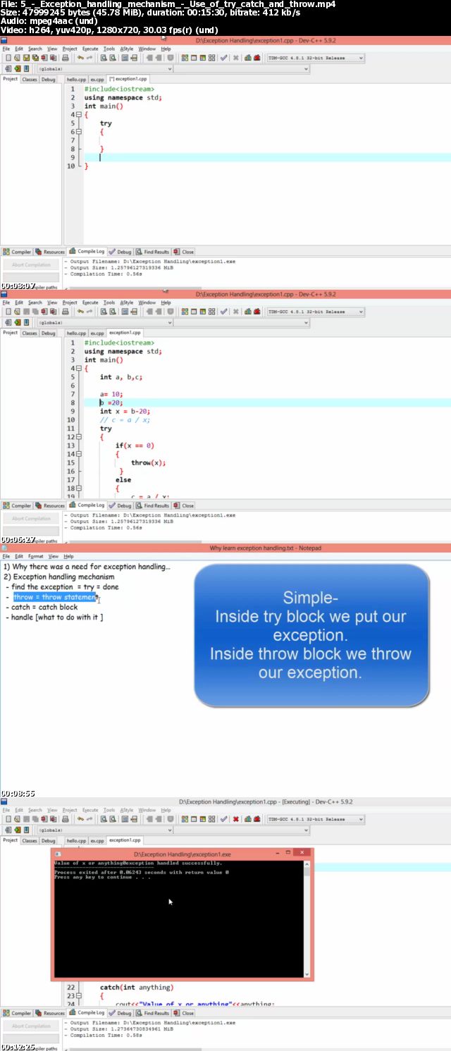 C++ Exception Handling with Examples (Basic to Advanced)