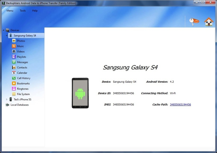 Backuptrans Android Data to iPhone Transfer 3.1.22
