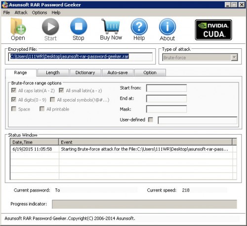 Asunsoft RAR Password Geeker 4.0