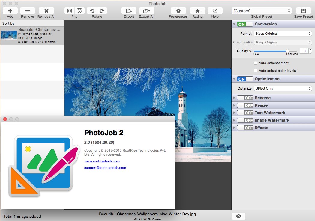 Photojob 2.0 Mac OS X