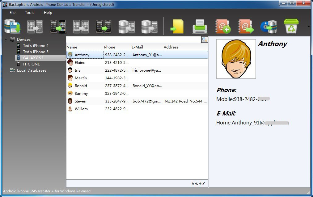 Backuptrans Android iPhone Contacts Transfer + 3.1.11