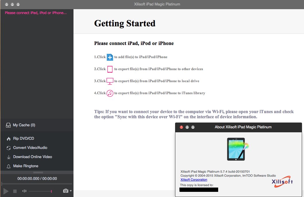 Xilisoft iPad Magic Platinum 5.7.4 build 20150701 Mac OS X