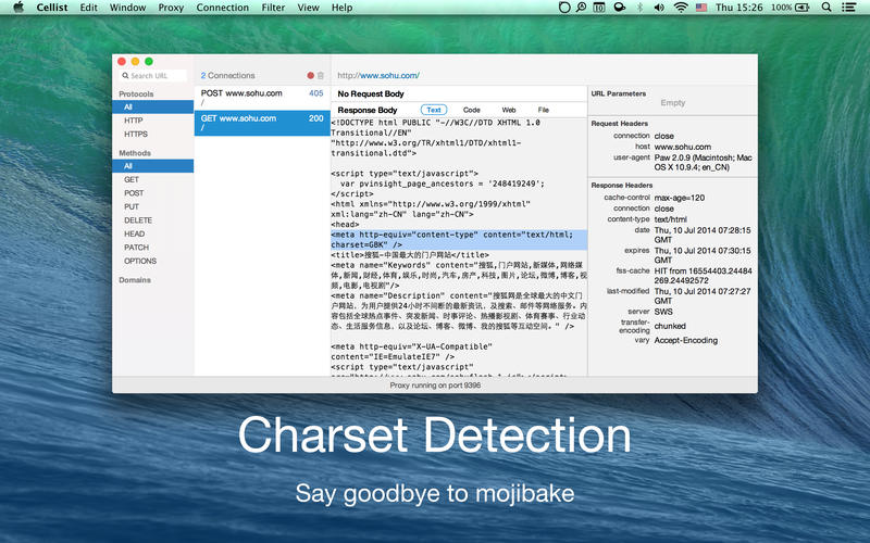 Cellist HTTP debugging proxy v1.2.2 Retail Mac OSX