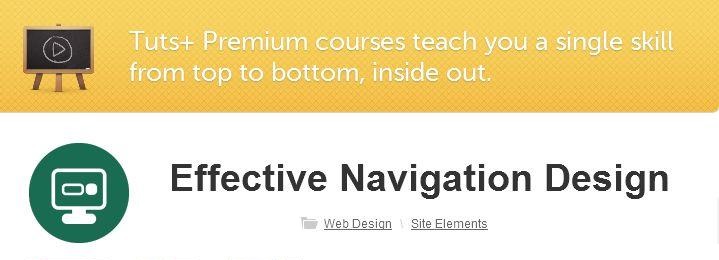 Tuts+: Effective Navigation Design [repost]