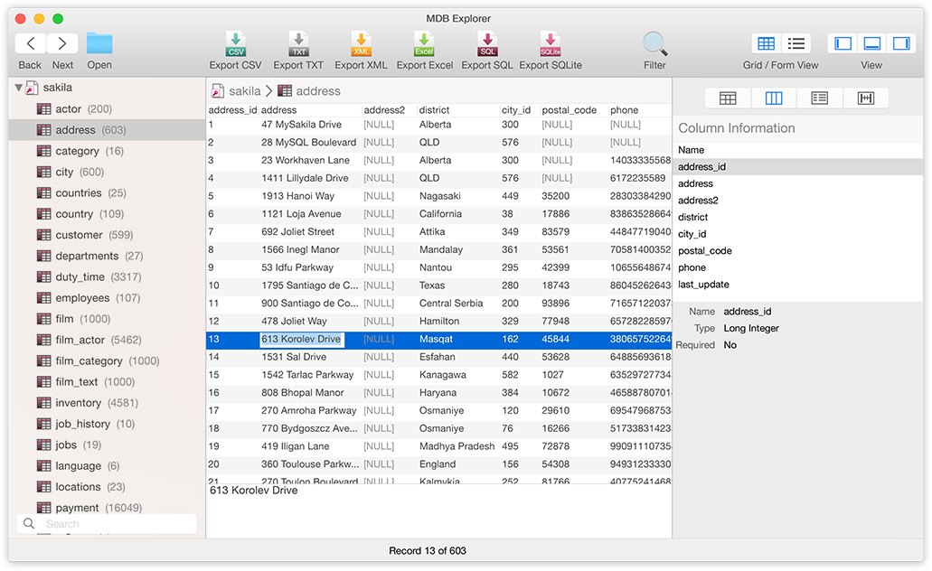 MDB Explorer 2.4.4 Mac OS X