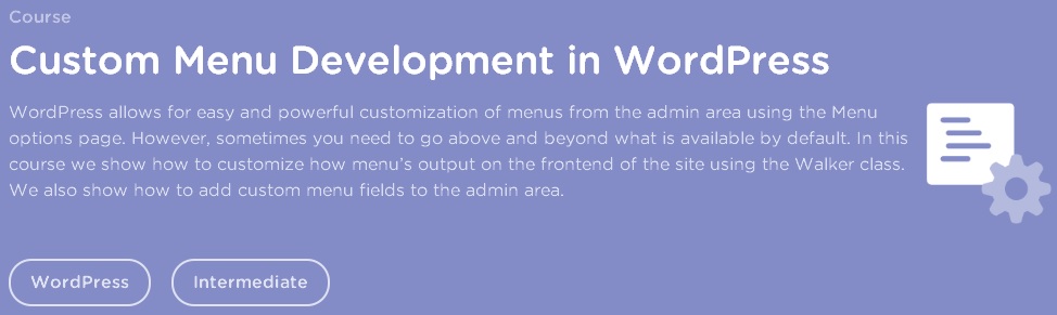 Teamtreehouse - Custom Menu Development in WordPress