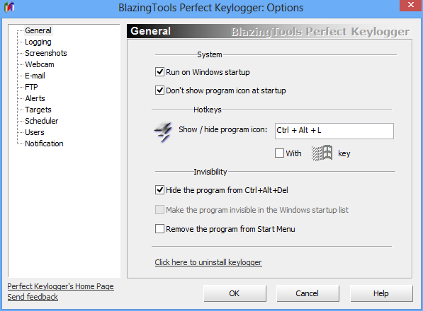 BlazingTools Perfect Keylogger Remote Edition 1.93