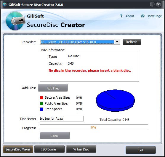 GiliSoft Secure Disc Creator 7.0