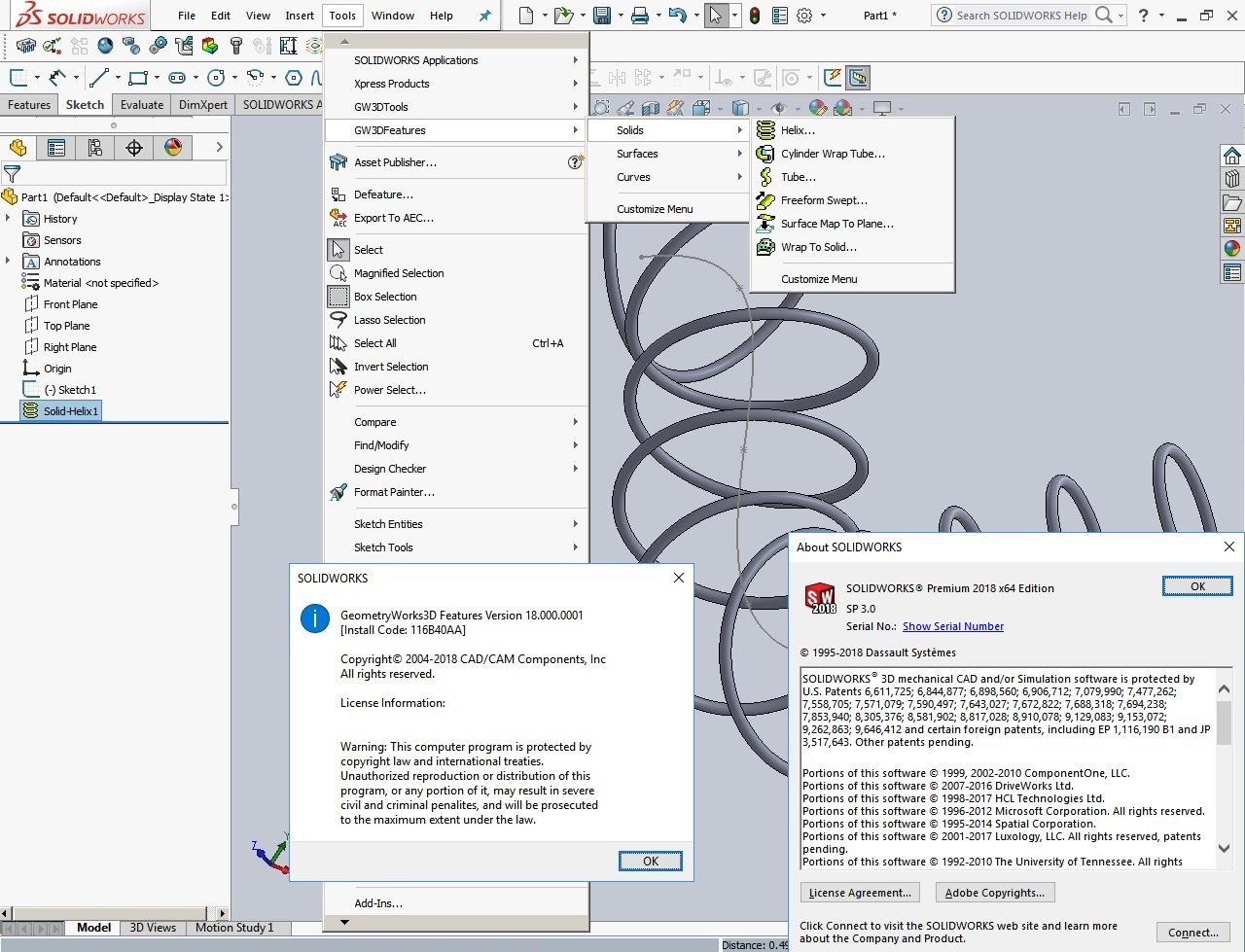 GeometryWorks 3D Features 18.0.1 for SolidWorks 2018