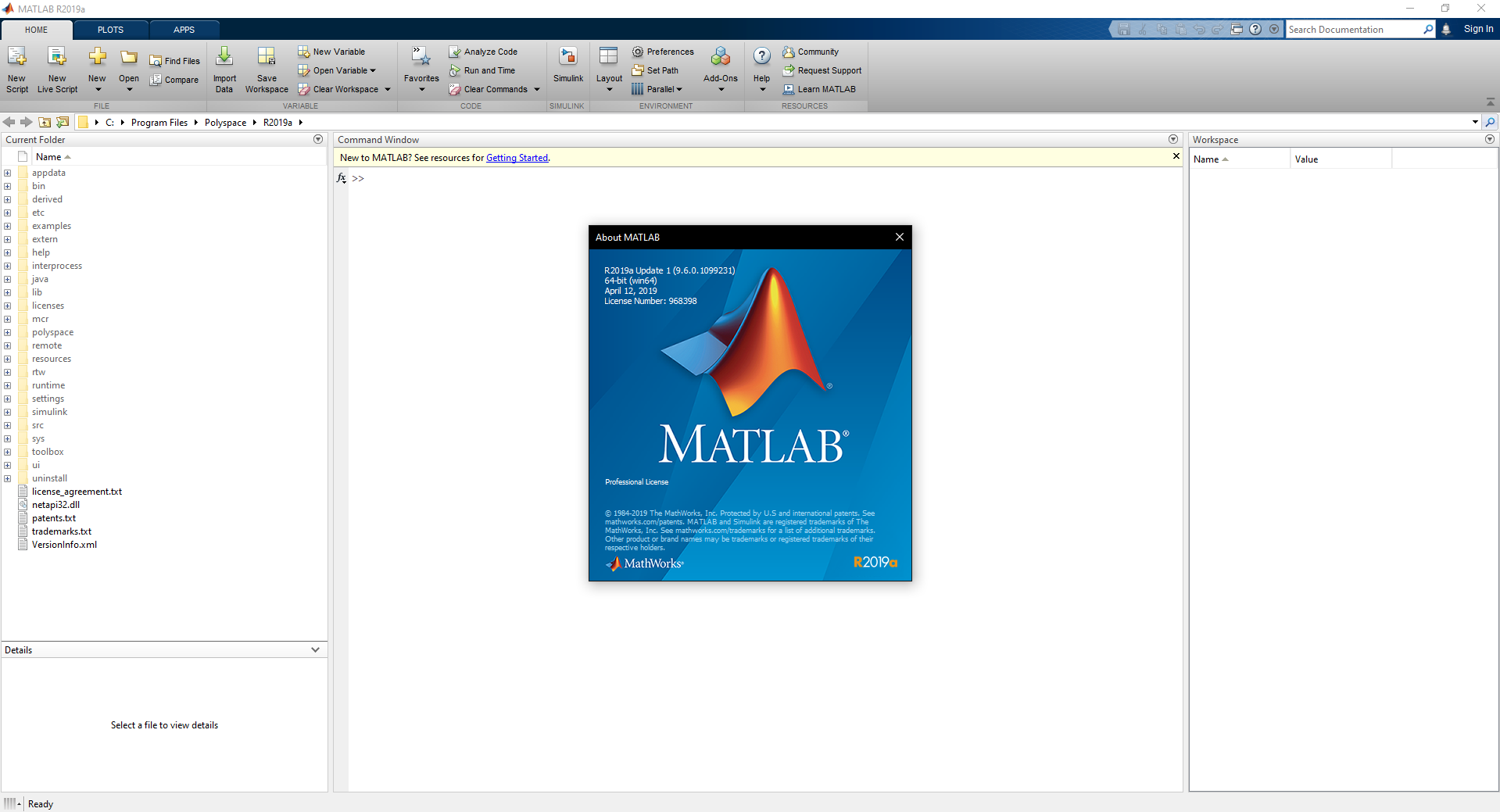 MathWorks MATLAB R2019a v9.6.0.1099231 Update 1 Only (x64)