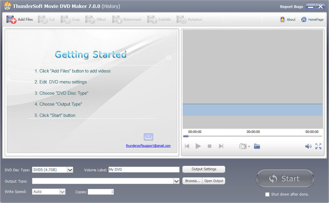 ThunderSoft Movie DVD Maker 7.0