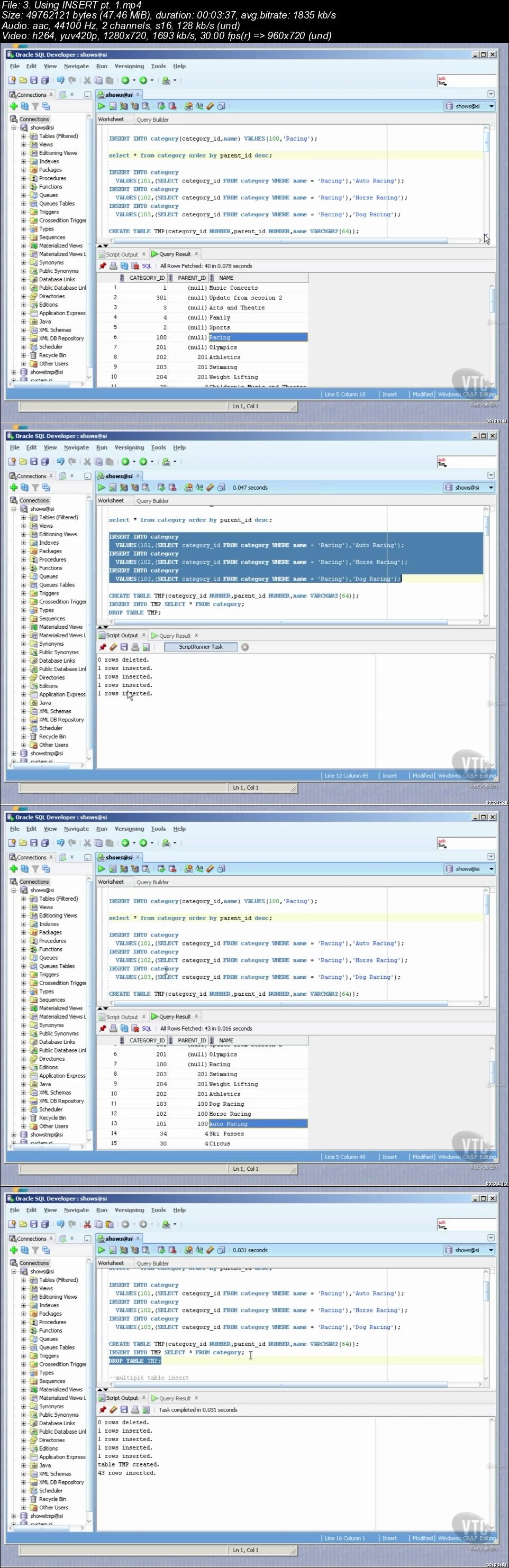  VTC Intermediate Oracle 11g Course 