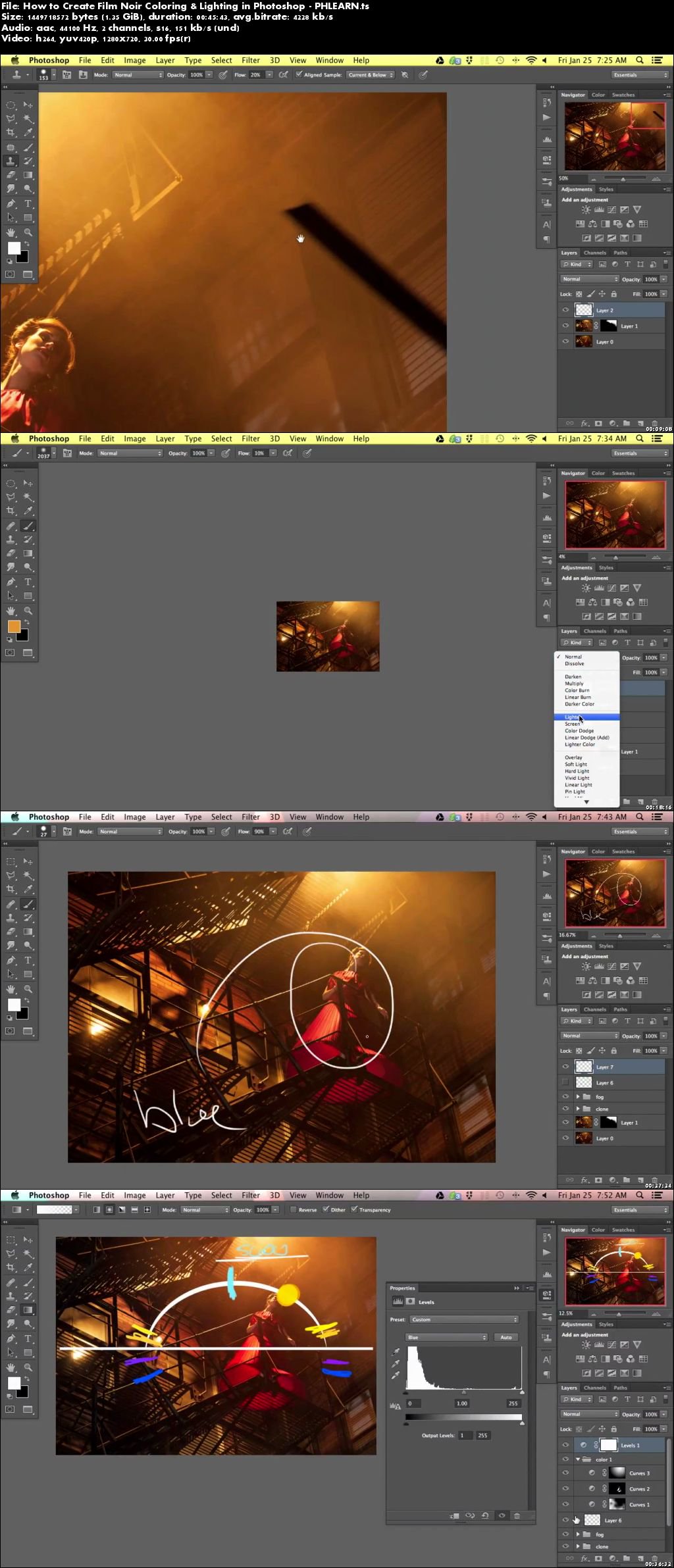 How to Create Film Noir Coloring & Lighting in Photoshop