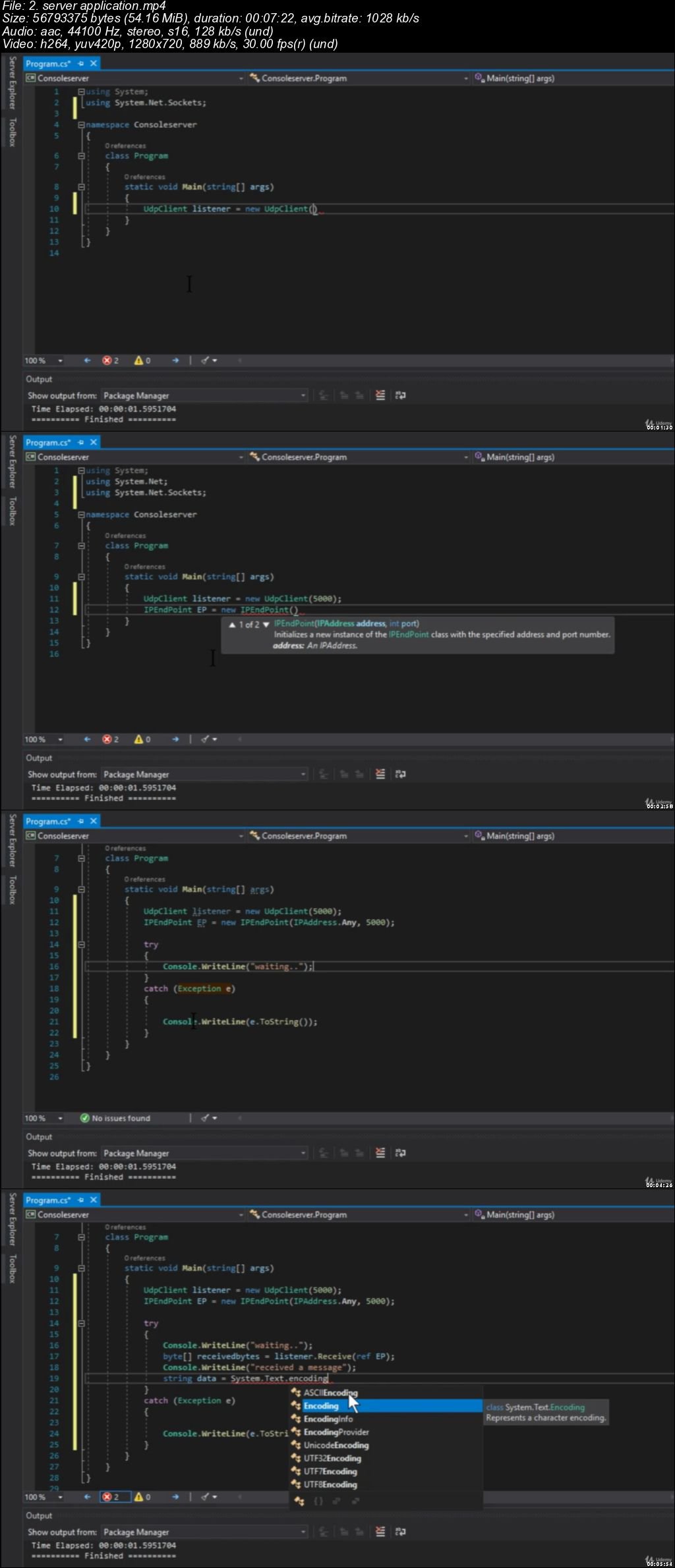  Websockets, tcp and udp in c# .NET CORE 3.0 