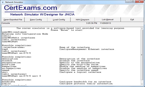 CertExams Juniper Simulator With Designer For JNCIA v3.1.0