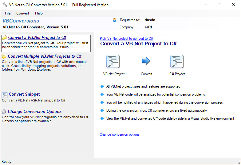 VB.Net to C Sharp Converter 5.01