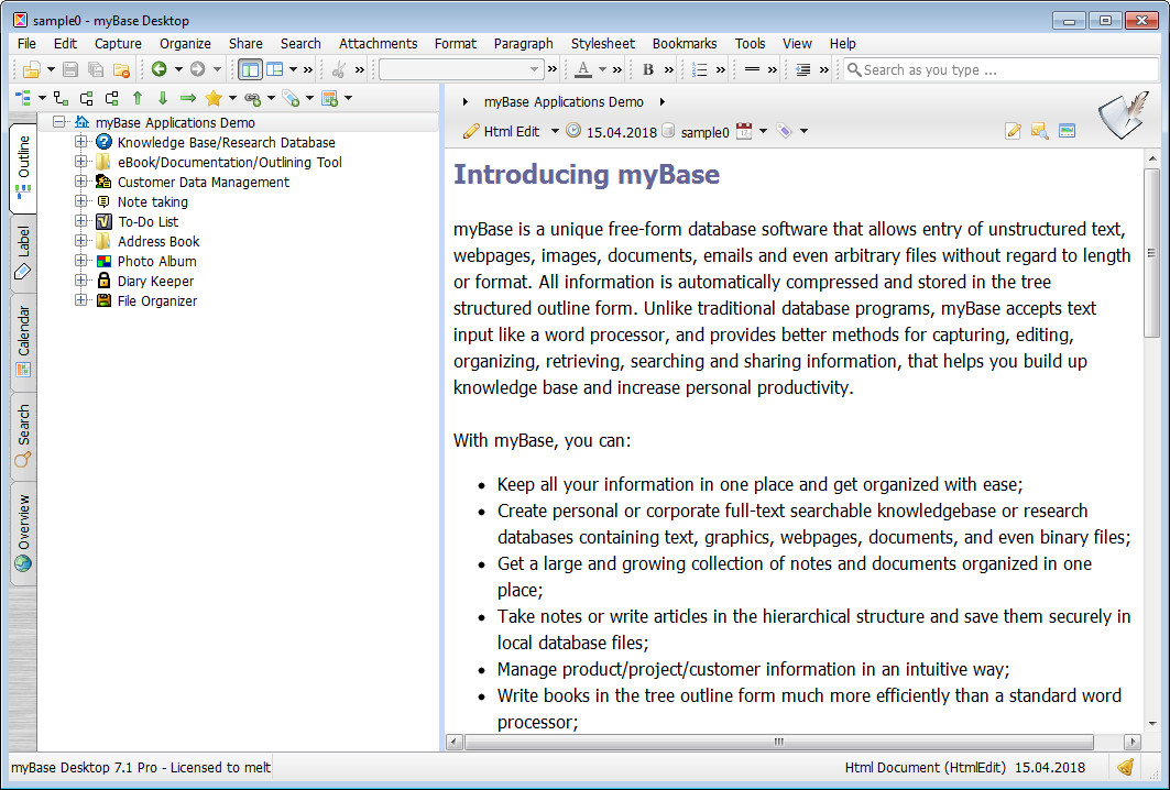 myBase Desktop 7.1 Pro