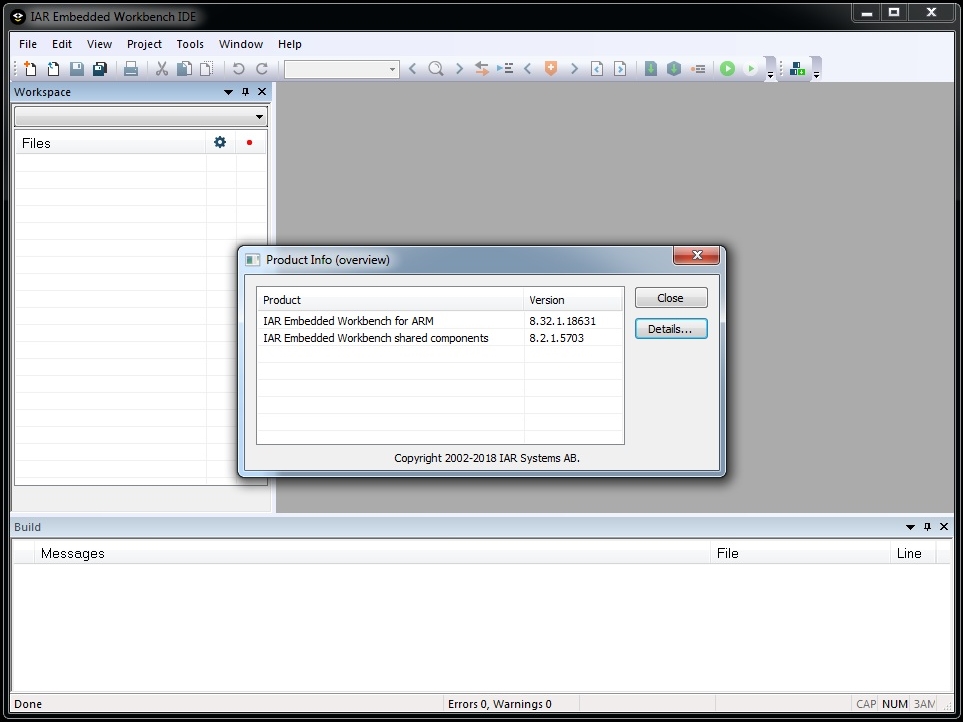 IAR Embedded Workbench for ARM 8.32.1
