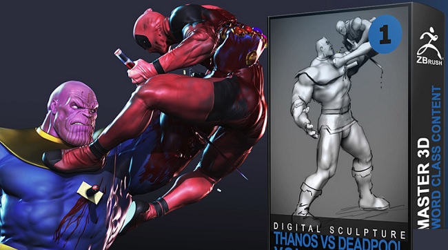 Cubebrush – Thanos Vs Deadpool Vol. 1: 3D Sketch – Zbrush