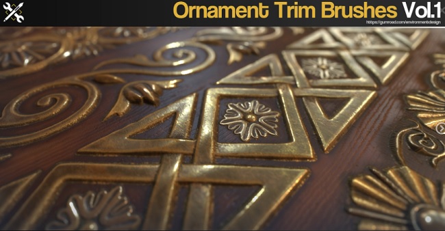 Gumroad – ZBrush 60 Ornament Trim Brushes Vol.1