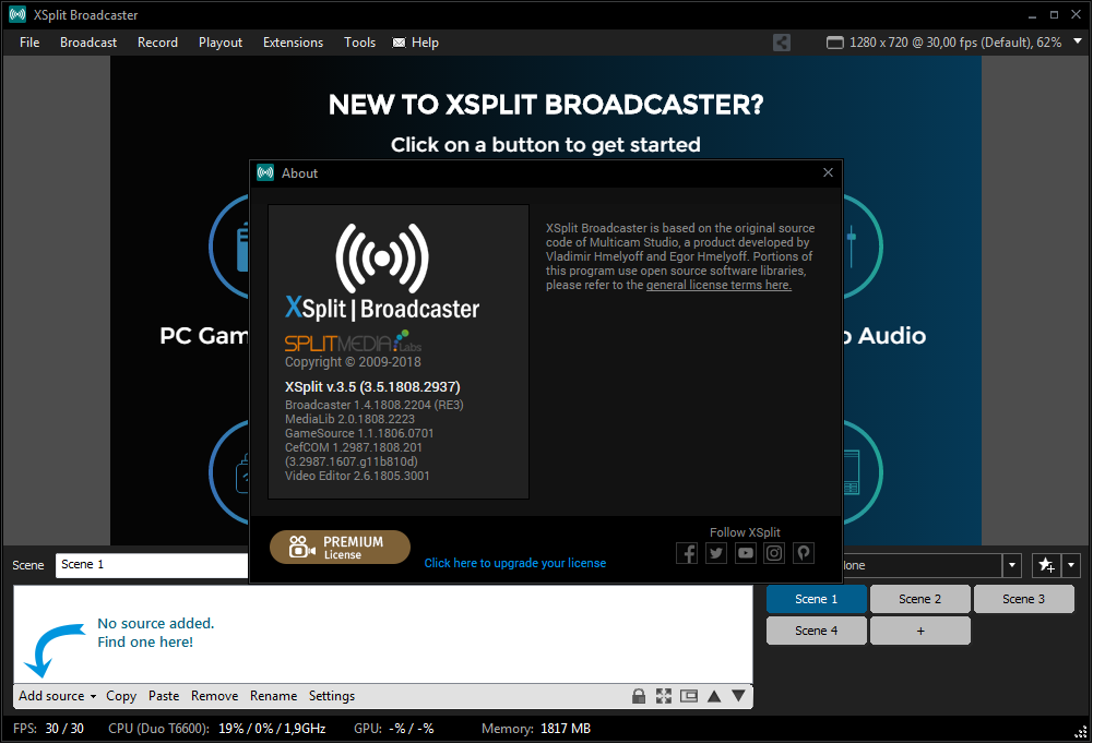 XSplit Broadcaster Premium 3.5.1808.2937