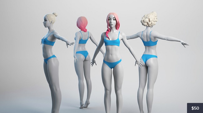 Cubebrush – Female Basemesh 03