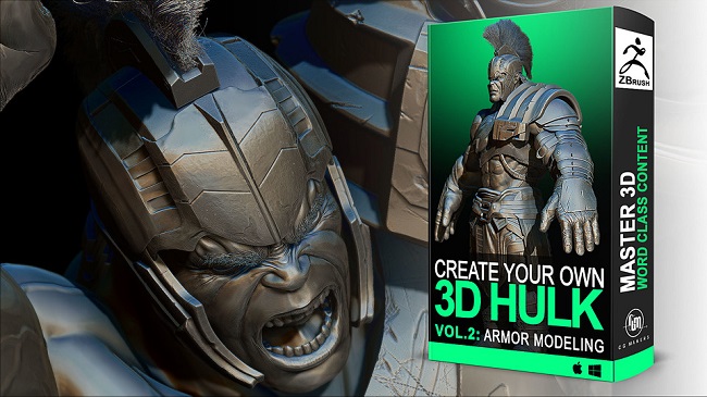 Cubebrush – Hulk Vol. 2: Armor Modeling Creation of Muscular 3D characters in Zbrush