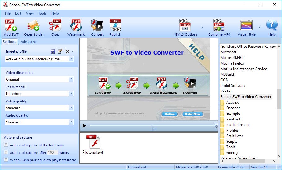 Recool SWF to Video Converter 4.5 Build 200