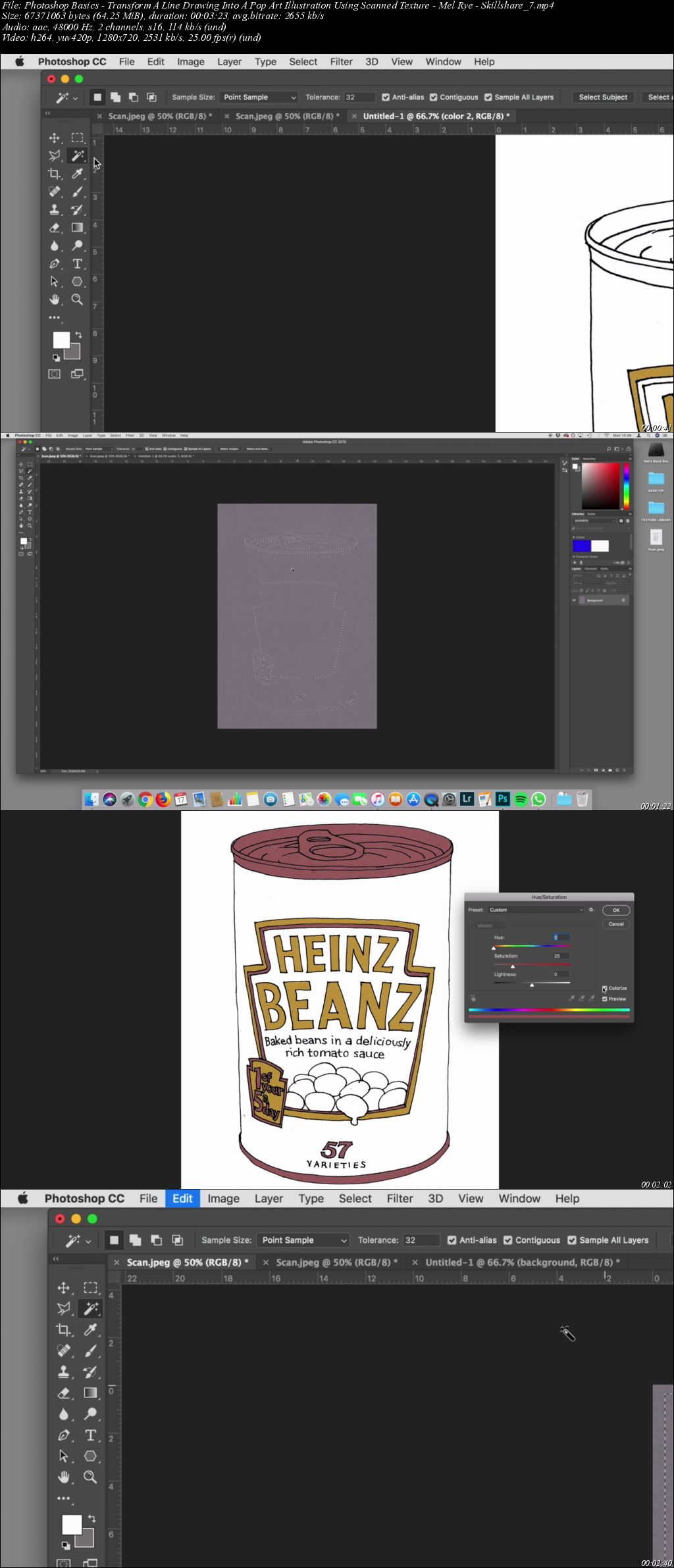 Photoshop Basics: Transform A Line Drawing Into A Pop Art Illustration Using Scanned Texture