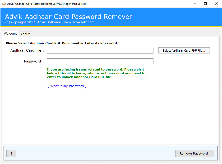 Advik Aadhaar Card Password Remover 3.0