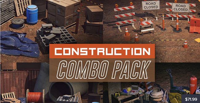 Cubebrush – Construction Props COMBO PACK [UE4+Raw files]