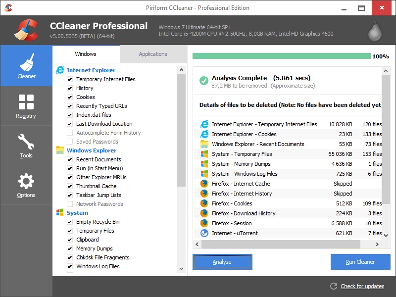 CCleaner Professional / Business / Technician 5.00.5035 Beta + Portable