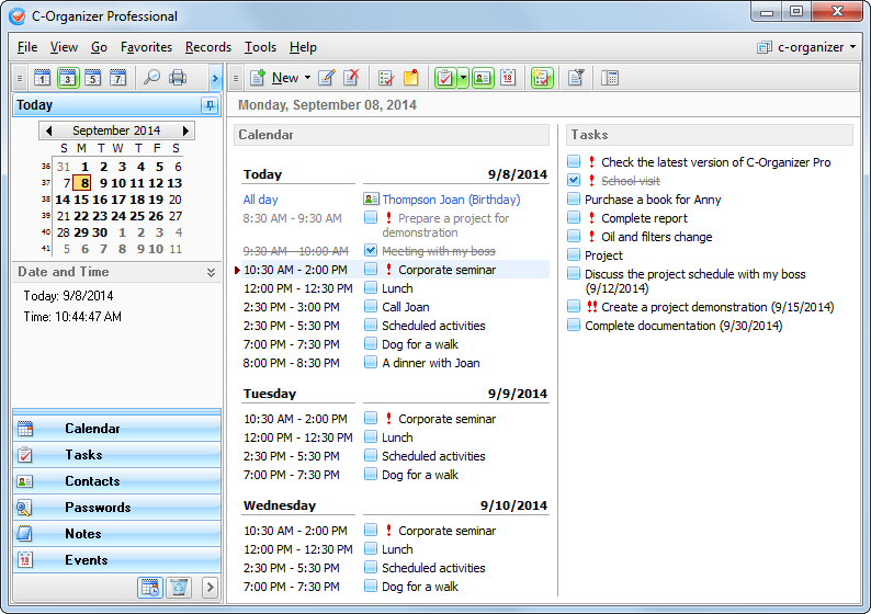 C-Organizer Professional 5.1.1 Multilingual Portable