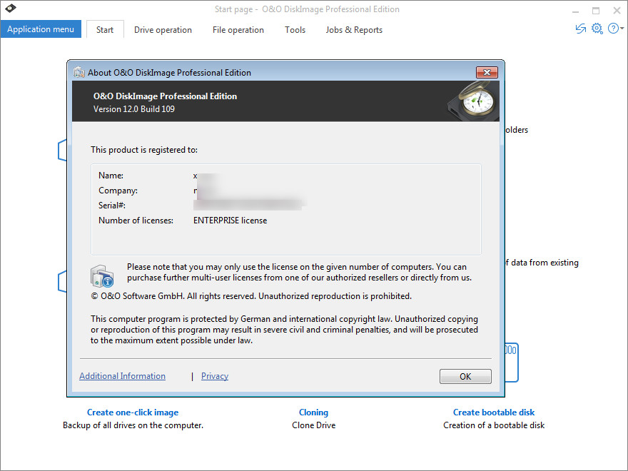 O&O DiskImage Professional Edition 12.0 Build 109