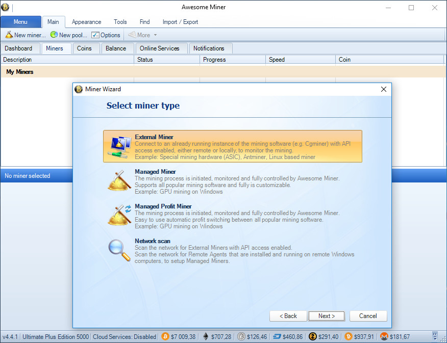 Awesome Miner 5.0 Ultimate Plus