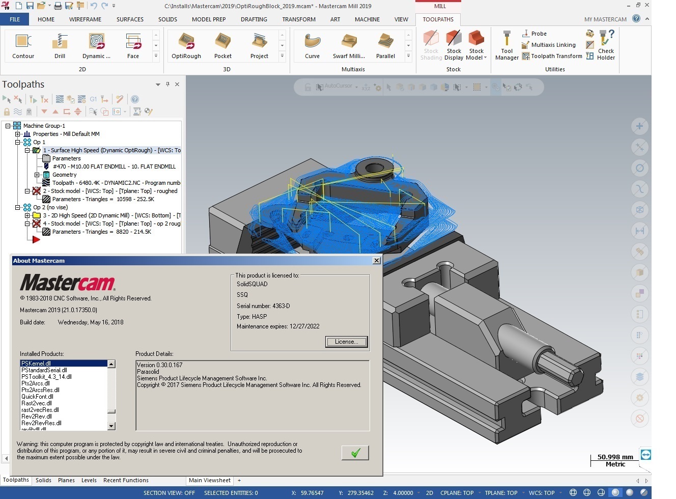 Mastercam 2019 version 21.0.17350.0