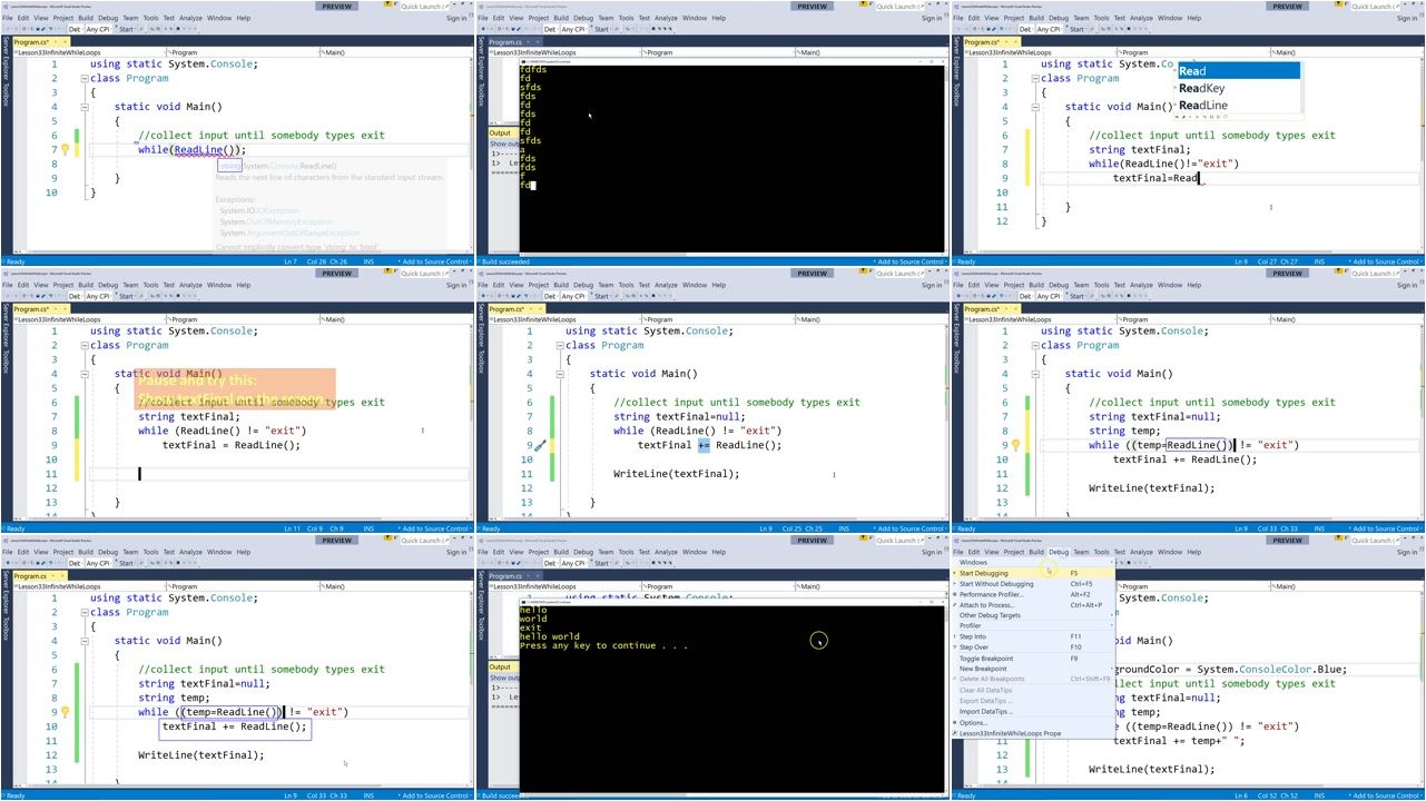 Learn C# With Visual Studio 2017 and Console Programs