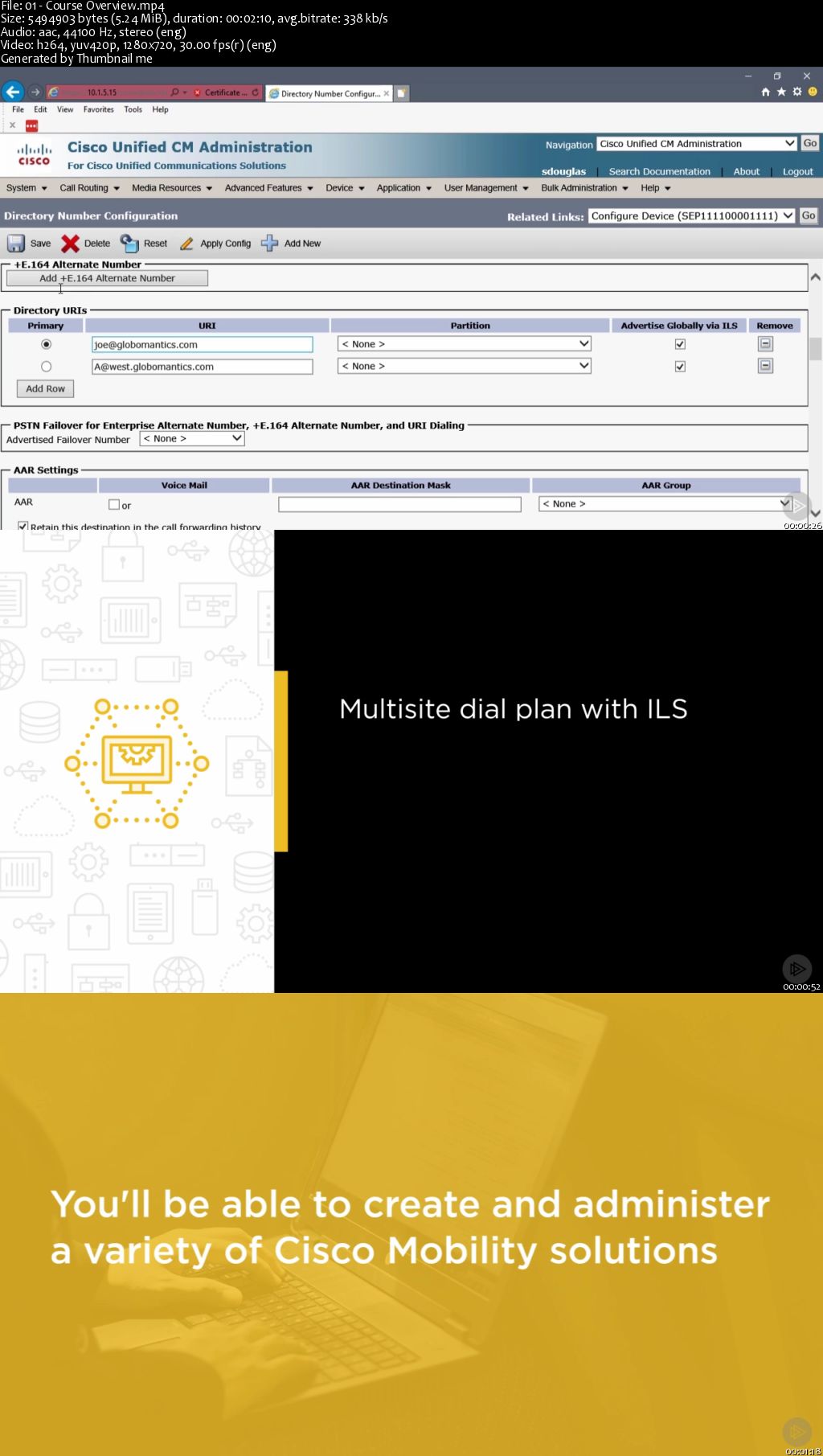 Building a Cisco SIP URI-based Dial Plan with ILS, SME, and Unified Mobility