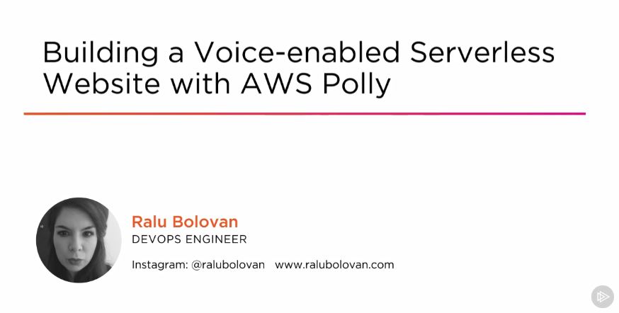 Building a Voice-enabled Serverless Website with AWS Polly