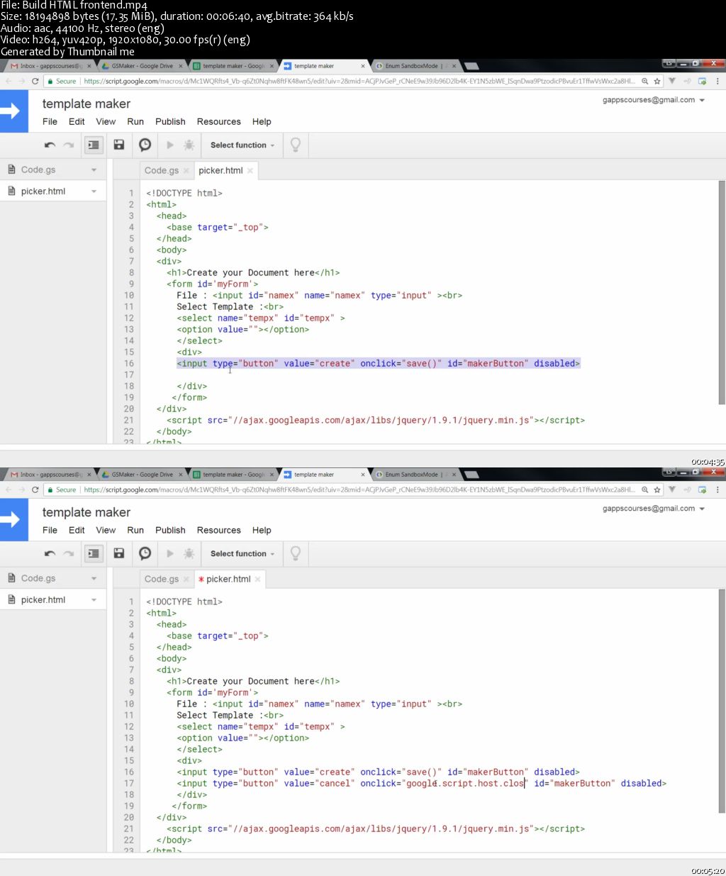 Google Script: Create Google Docs on the Fly from Templates