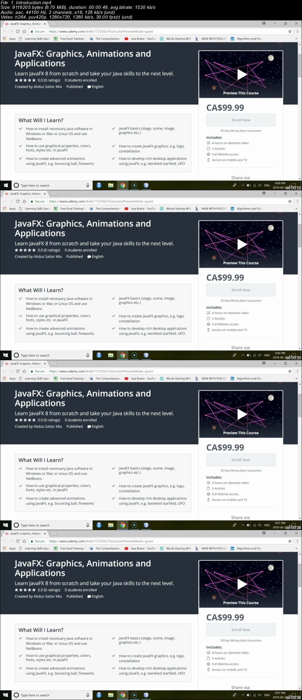 JavaFX: Graphics, Animations and Applications