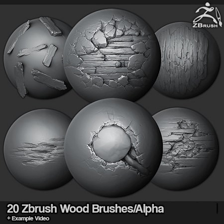 ArtStation Marketplace – ZBrush/SP – 20 Wood Brushes/Alphas Vol.1