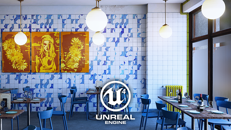 Cubebrush – Bistro Scene – Asset Pack (UE4 Realtime Archviz)