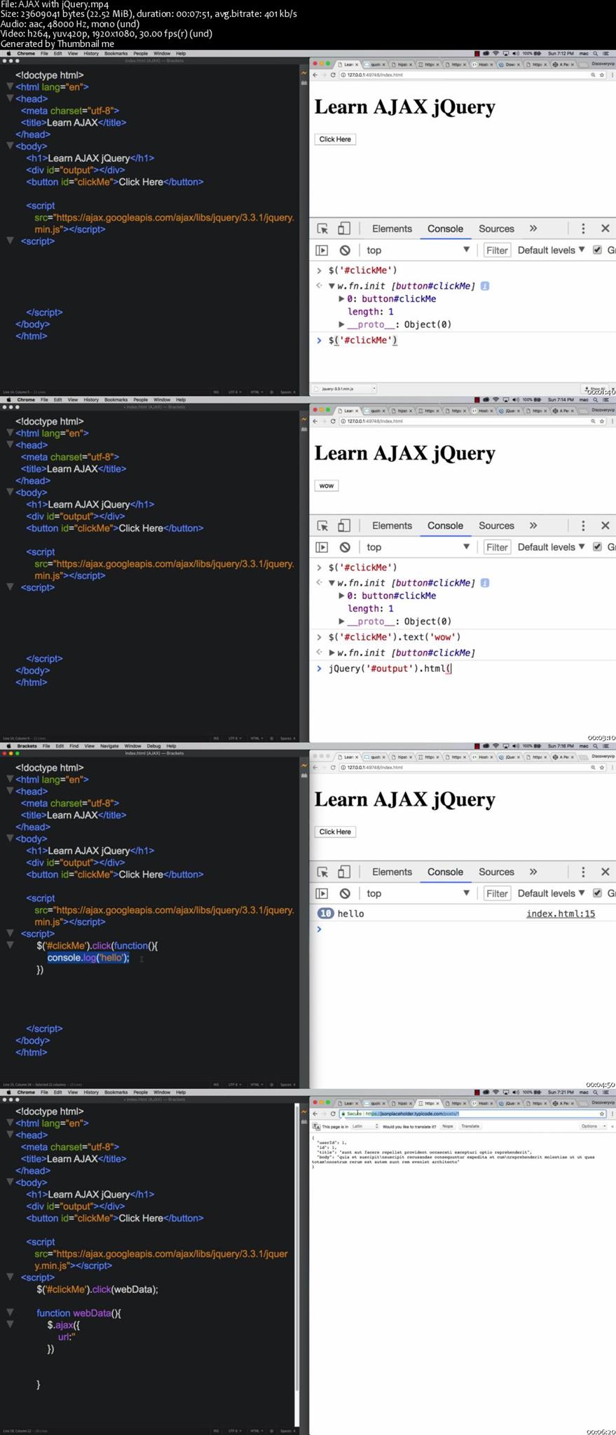 AJAX Using JavaScript Libraries jQuery and Axios