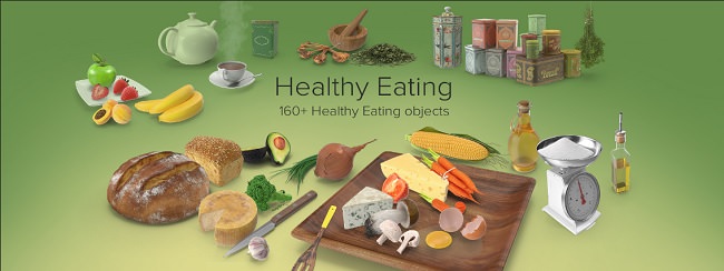 PixelSquid – Healthy Eating Collection