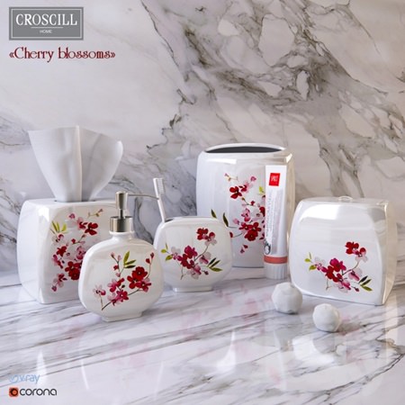 Decorative set of bathroom of Cherry Blossoms Croscill Living