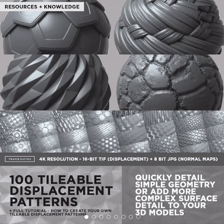 COMPLETE PACK – 100 Tileable Displacement/Alpha Patterns