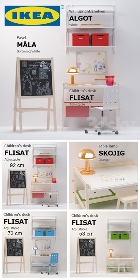 IKEA set for children (Sorona, V-ray)